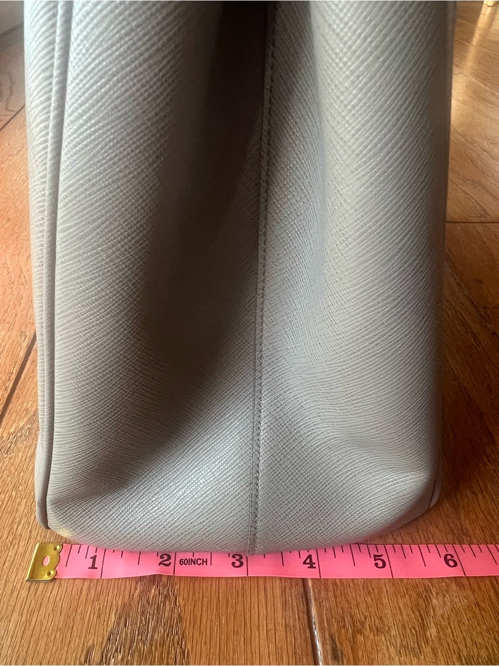 Prada Saffiano Double zip Lux in Argilla + Strap, Authenticity Card Style#BN2274 - Picture 14 of 16